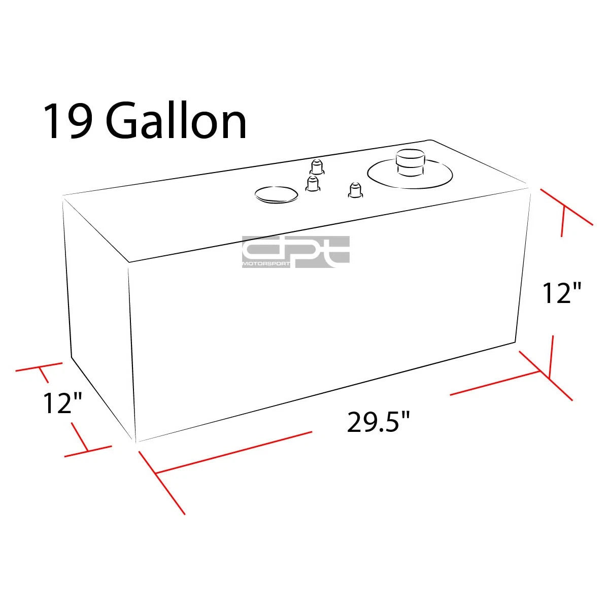 19 Gallon Racing Fuel Cell Tank with Cap and Level Sender for Universal Fit