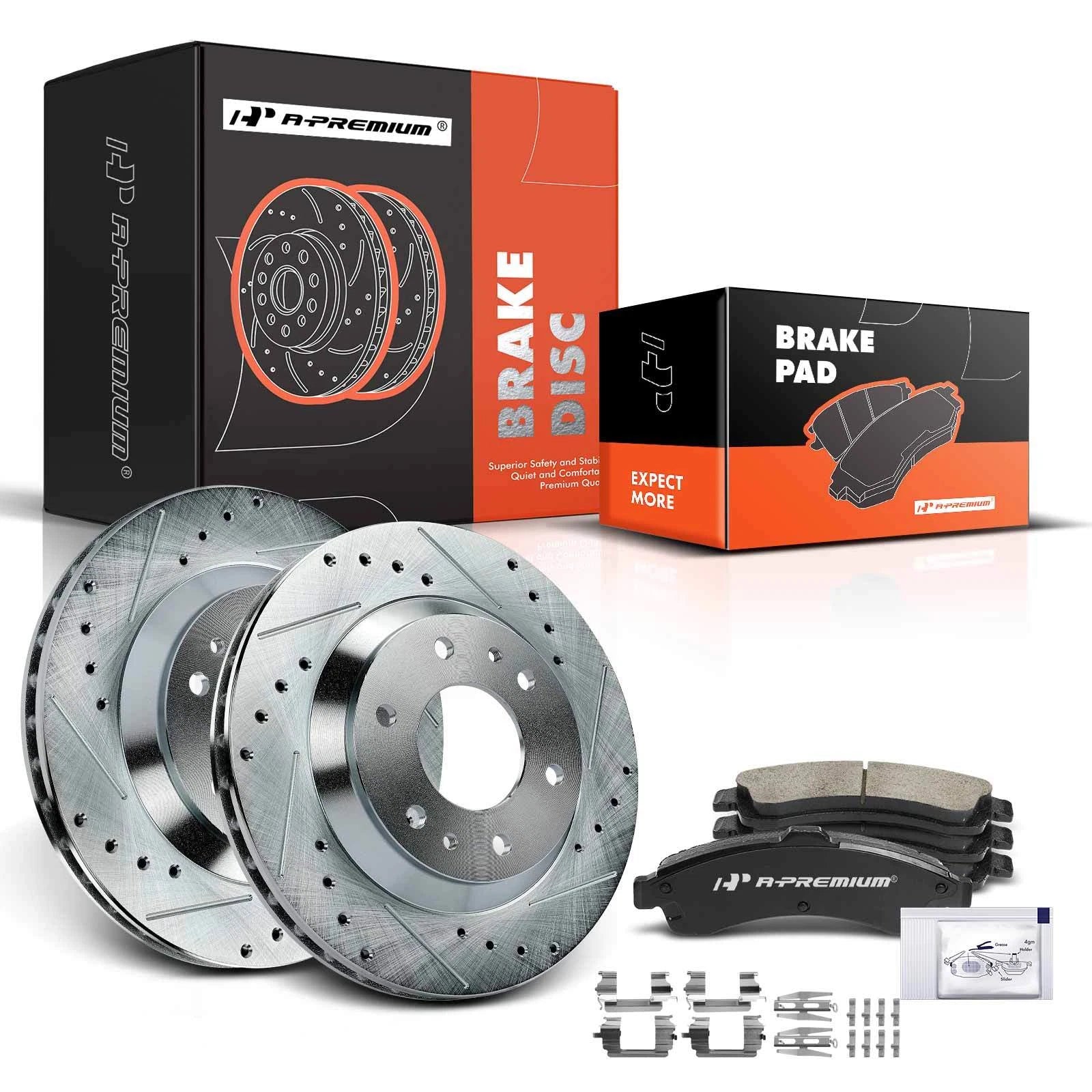 Front Drilled Brake Rotors & Ceramic Pads for GMC Envoy (2002–2009)