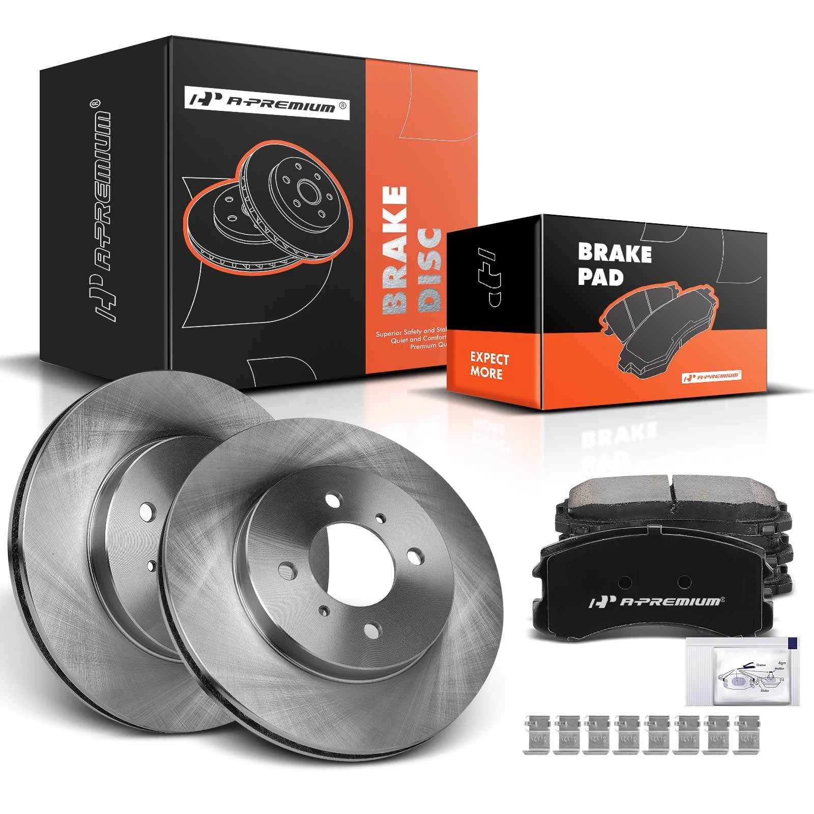 Front Disc Brake Rotors & Ceramic Pads for Mitsubishi Lancer (2002–2007)