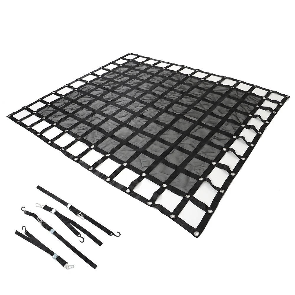 Heavy Duty Cargo Net for Pickup Trucks with Cam Buckles & S-Hooks (6.75' x 8')