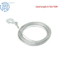 Winch Cable 3/16" × 50Ft Galvanized Steel with 1/4" G70 Slip Hook
