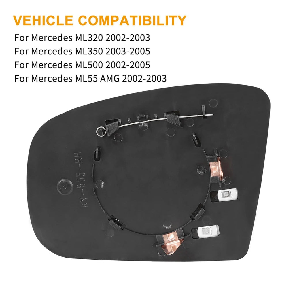 Heated Mirror Glass w/ Backing for Mercedes ML320 GL320 (2000–2012)