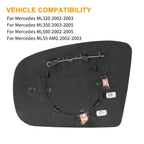 Heated Mirror Glass w/ Backing for Mercedes ML320 GL320 (2000–2012)