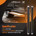 Non-Slip Running Board Bar for Infiniti QX80 QX56 (2011–2024) Black Aluminum ABS