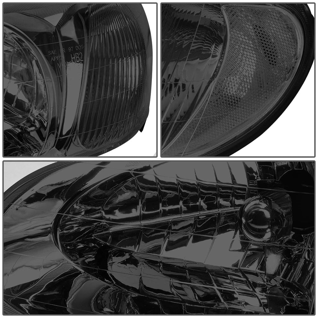 Pair of Smoked Housing Clear Side Headlights for Sephia (1998–2001)