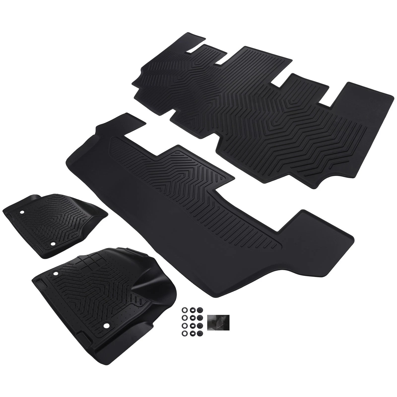 All Weather TPE Floor Mats for Chrysler Pacifica (2017–2025) Black