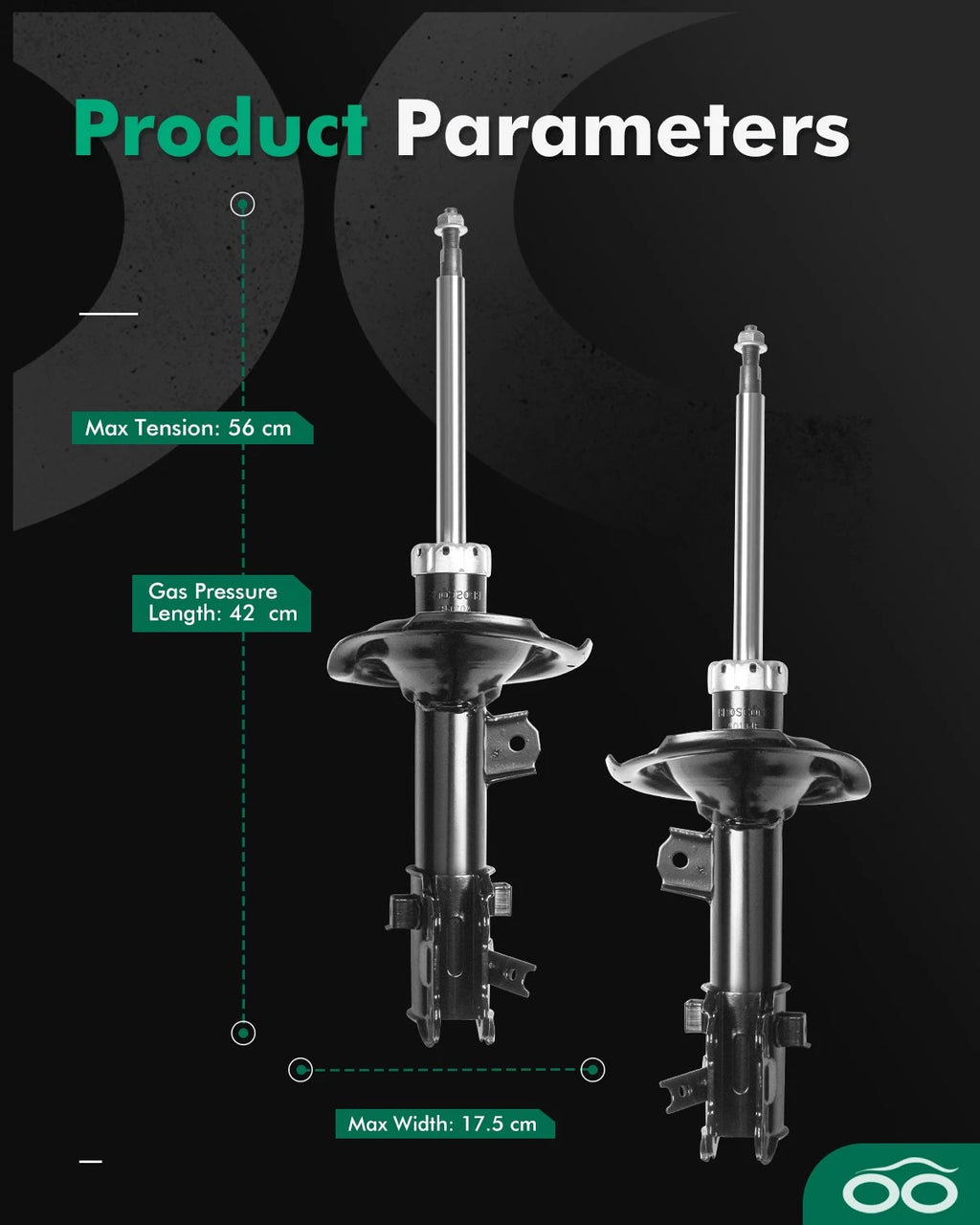 Front Pair Struts Shocks for Hyundai Accent Kia Rio Rio5 (2006–2011)