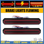 2X Red/Amber Oval 9" LED Tail Lights for Truck Trailer 