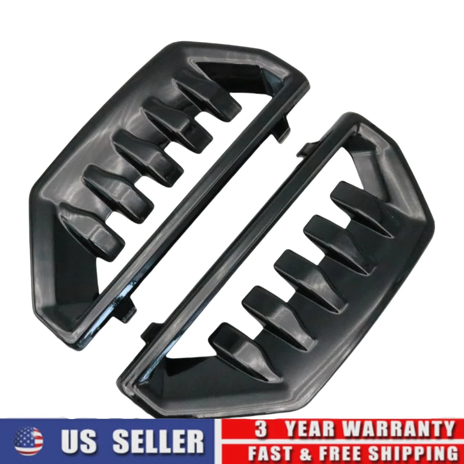 2X Front Poly Acrylic Bumper Grille Cover Air Duct for GMC Sierra 1500 (2022–2025)