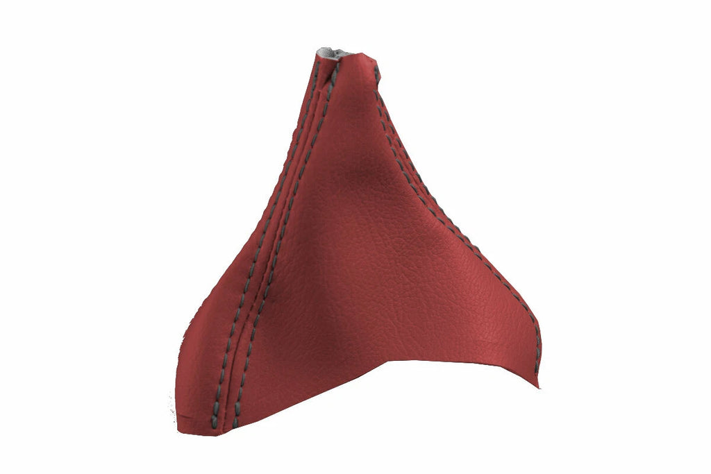 Leather Automatic Shift Boot Cover for Volvo XC90 (2003–2014) Red Black Stitch