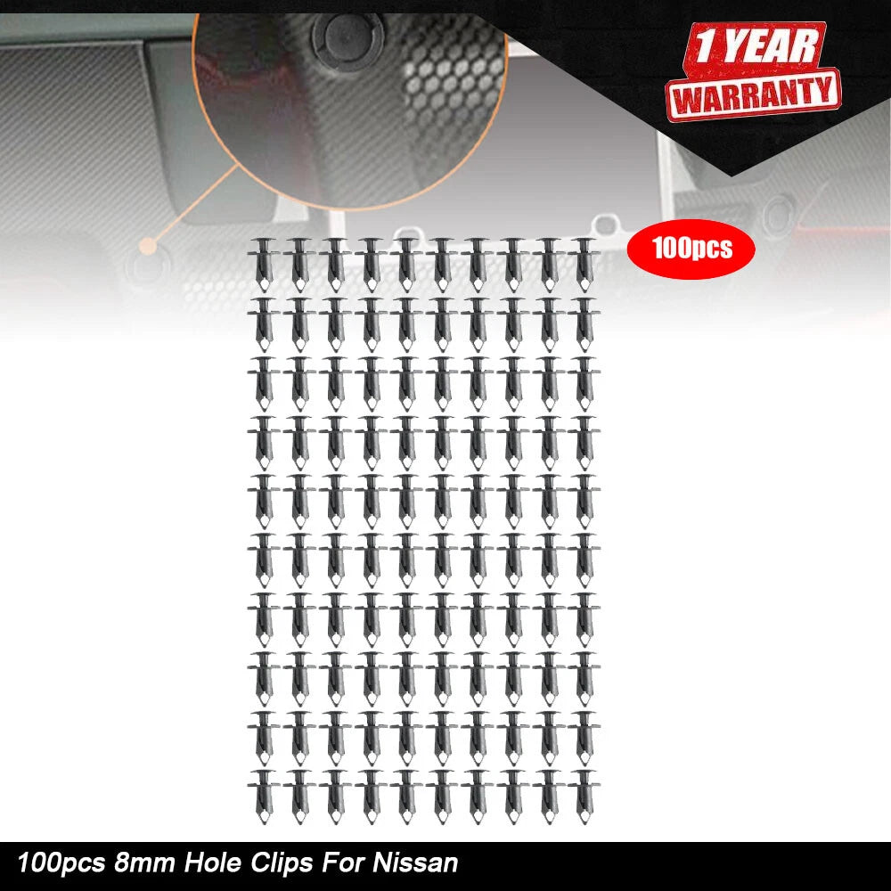 100pcs Nylon Push Type Retainer Clips for Nissan