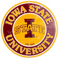 12 in Embossed Metal Circular Sign for Iowa State Cyclones (University)