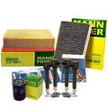 Set of 4 Double Platinum Spark Plugs for Audi - Mann, Bosch, Denso