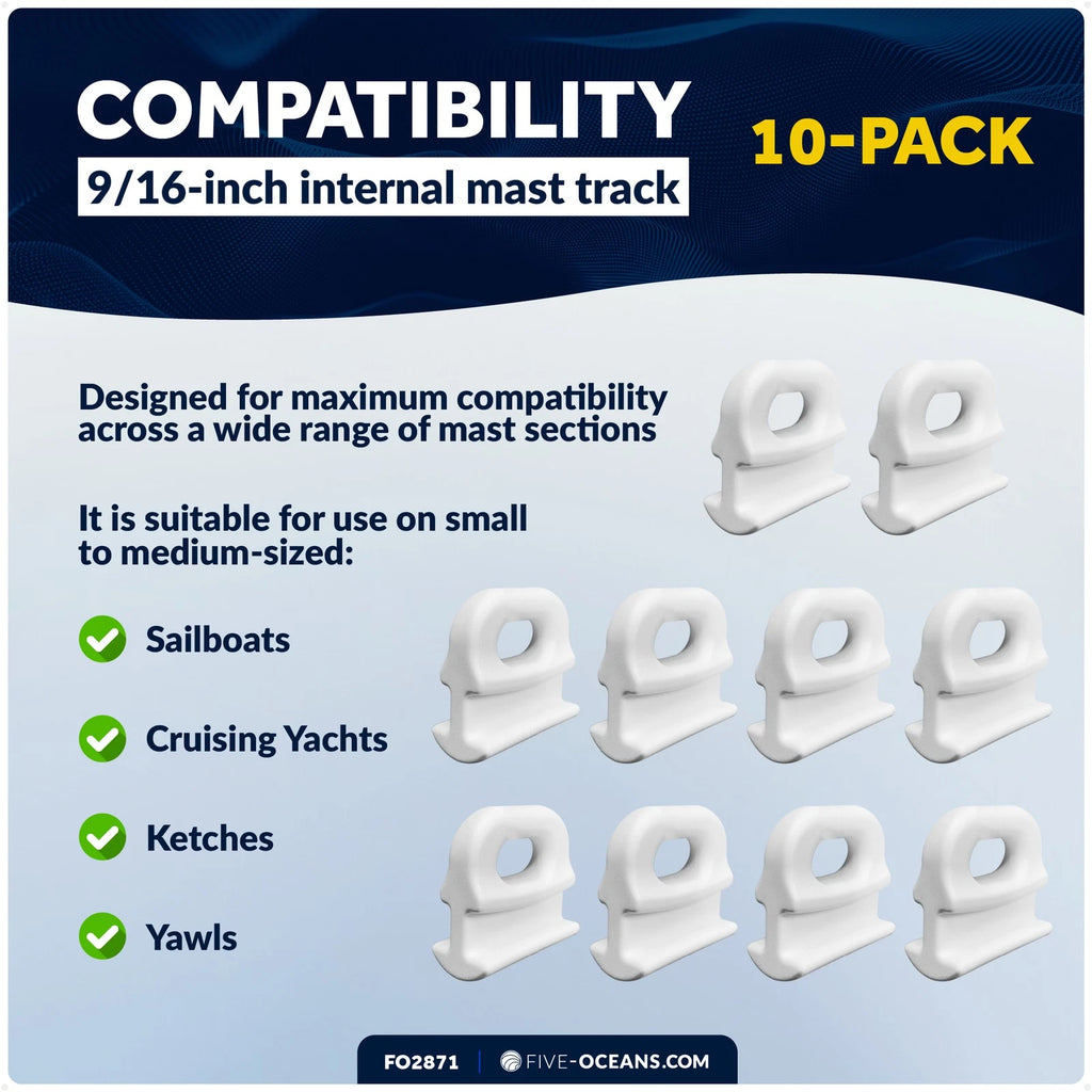10-Pack Sail Slide for Internal Track 9/16-Inch (14mm) - FO2871