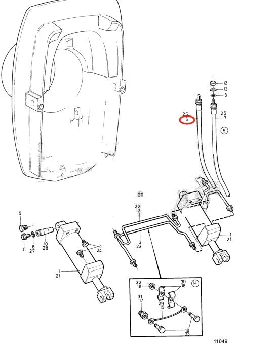 Hydraulic Hose for Volvo Penta AD41B (Replace)