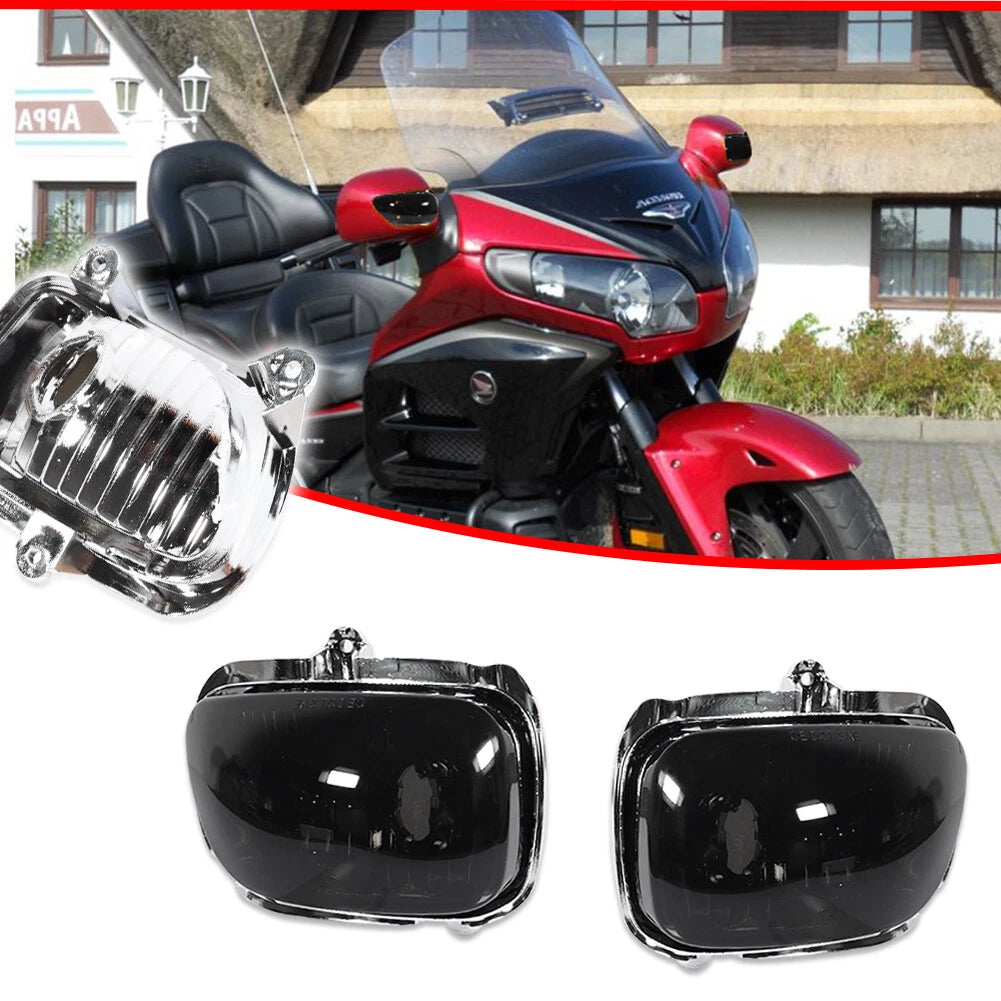 2X Smoked Front Turn Signal Lights for Honda Goldwing 1800 (2001–2017)