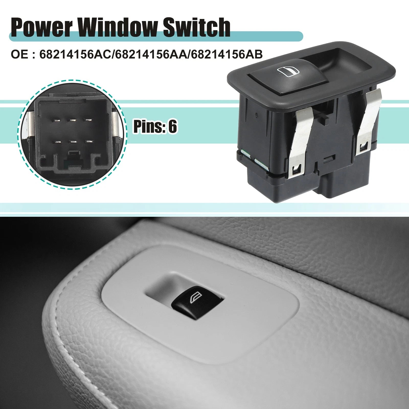 Power Window Switch for Ram 1500 2500 3500 (2019–2023) 68214156AC
