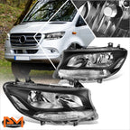 Headlights for Mercedes Sprinter 1500-4500 (2019–2022) Black Housing Clear Lens