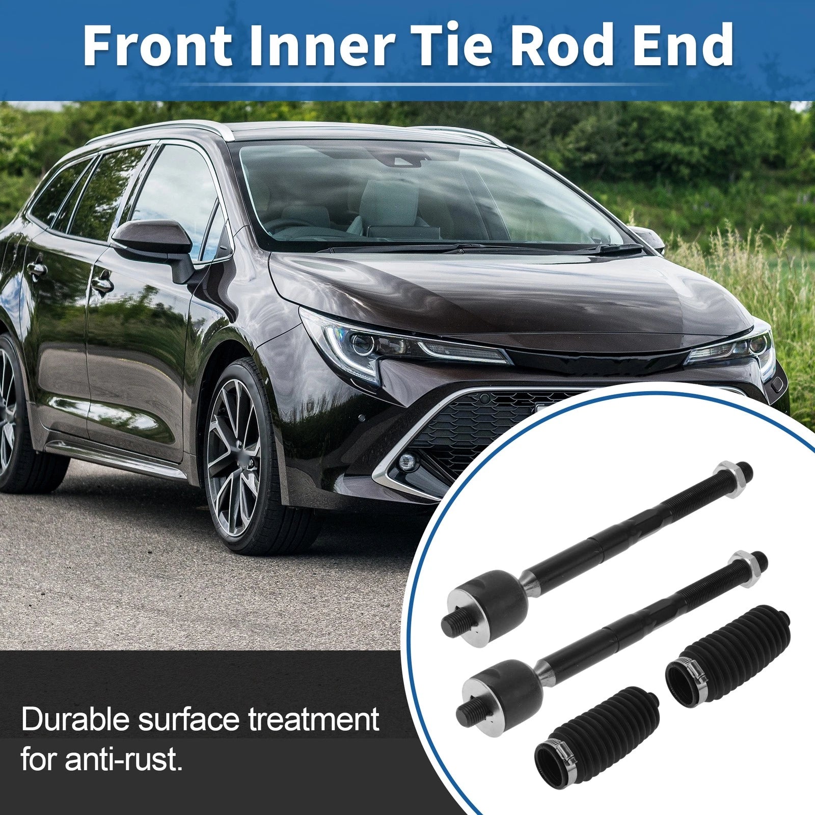 Set of 4 Front Inner Tie Rod End Links for Toyota Sienna (2004–2010) No.EV80893