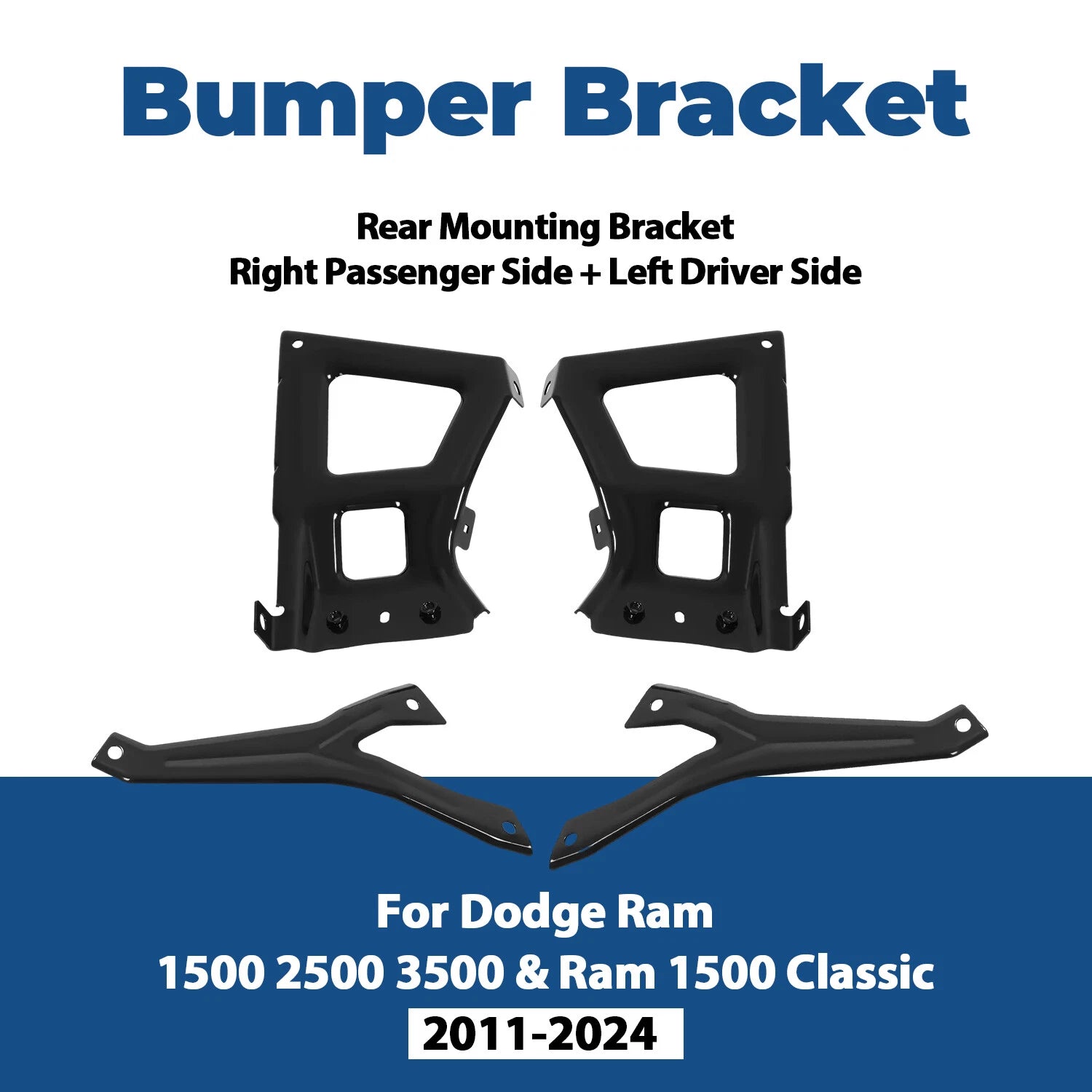Rear Bumper Mounting Brackets Set for Dodge Ram 1500/2500/3500 (2009–2018)
