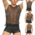 Set of 4 Fishnet String Vests for Men