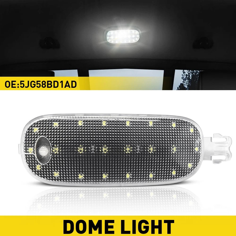 LED Overhead Dome Light Panel + Lamp Cover for Dodge Ram Durango Jeep Commander (2002–2009)