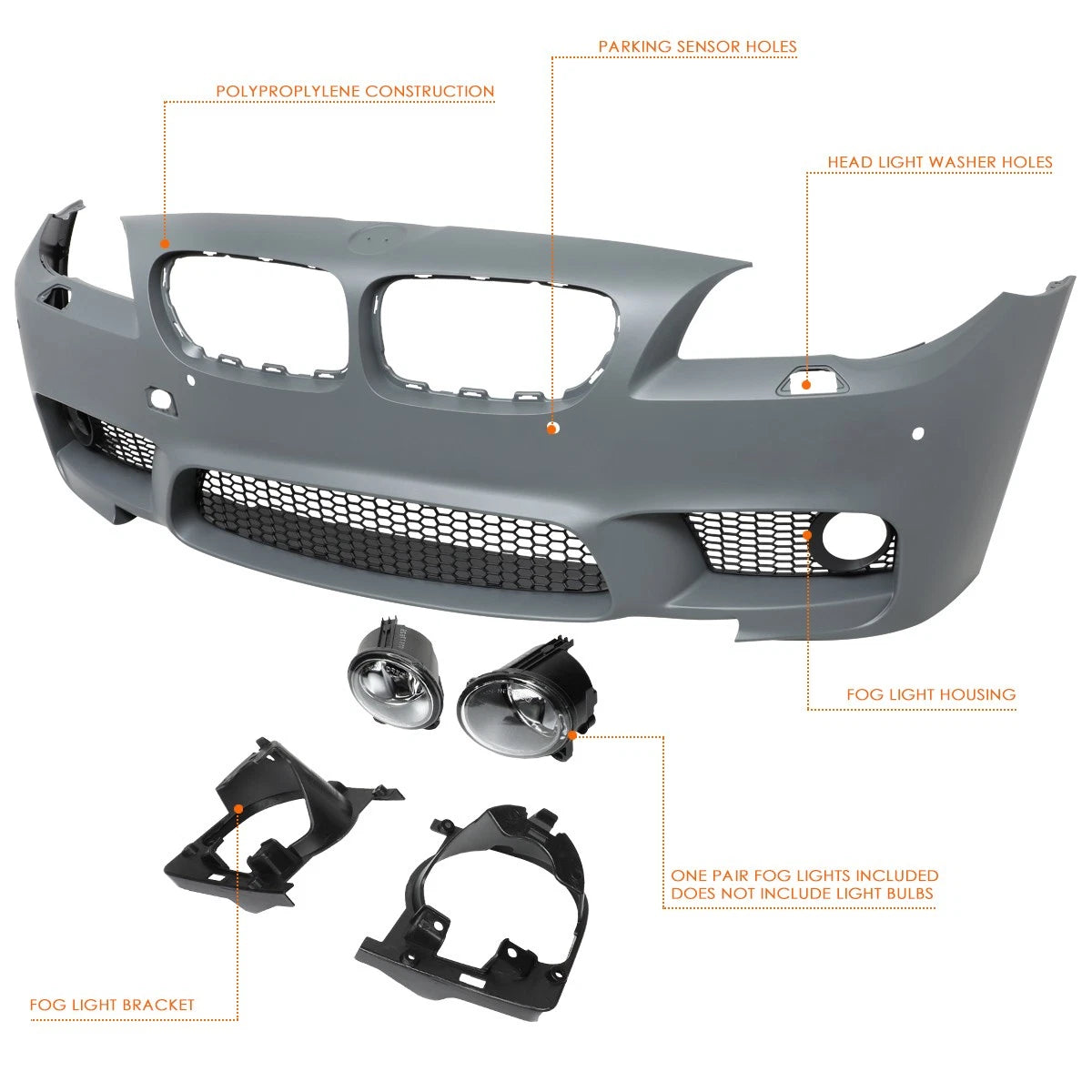 MP-Style Matte Black Front Bumper Spoiler Lip for Toyota Sienna (2011–2015)