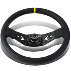 NRG 350mm Racing Steering Wheel for Universal Fit (2-Spoke, Yellow)