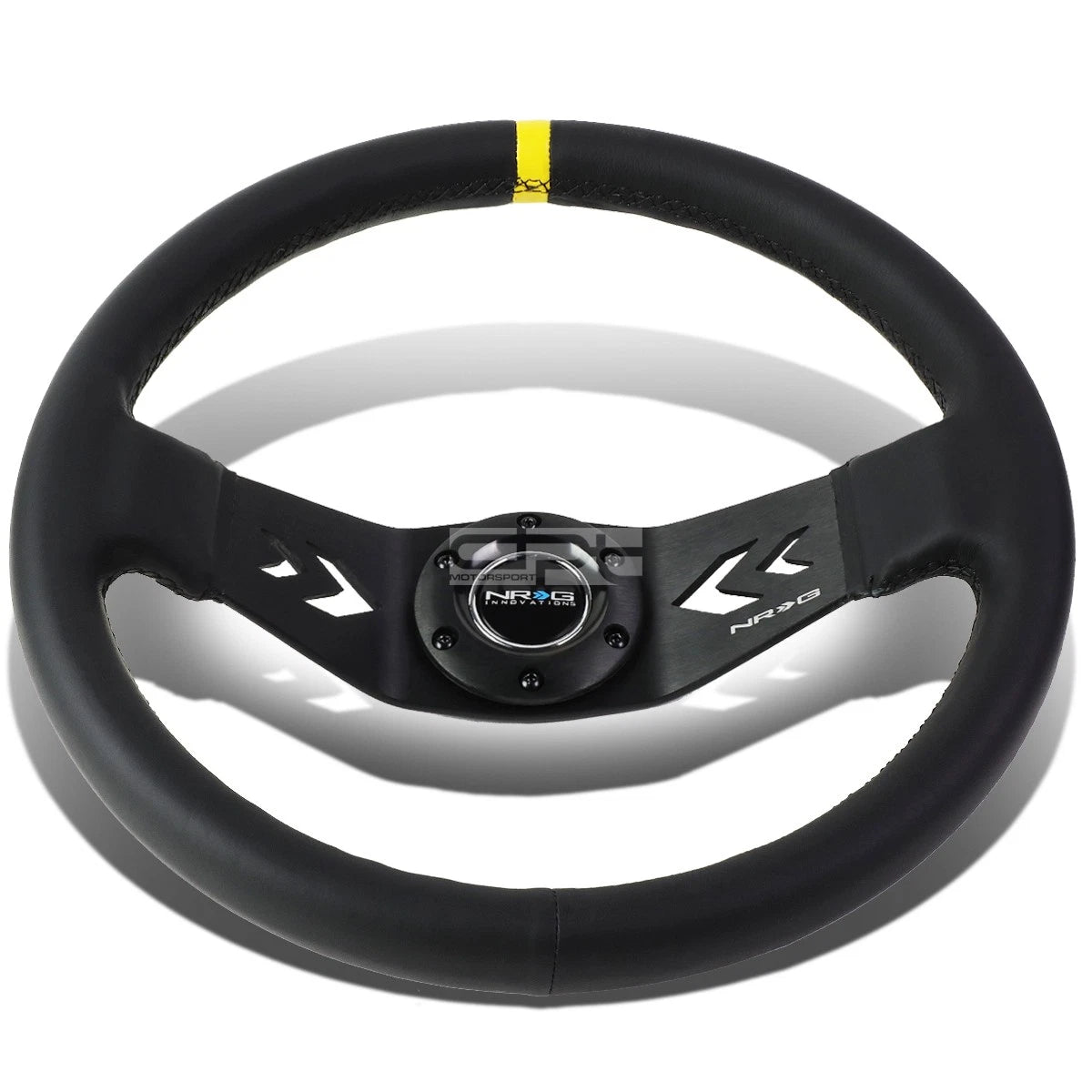 NRG 350mm Racing Steering Wheel for Universal Fit (2-Spoke, Yellow)