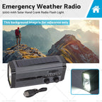 Solar Hand Crank Radio with 5000mAh Power Bank and Flash Light