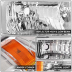 Chrome/Clear Headlight Lamp Right for Ford E-150/250/350/450/650/750 (2008–2021)