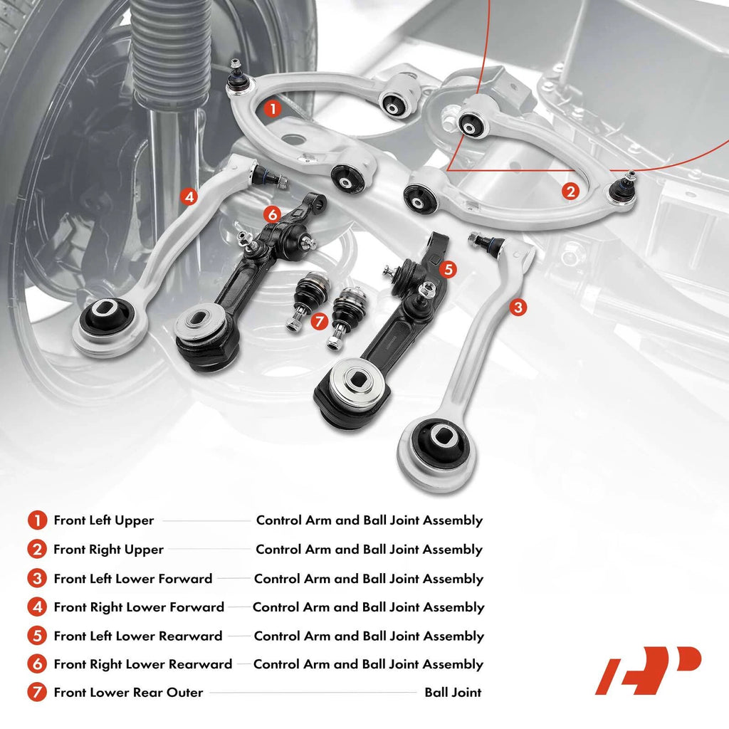 8x Front Control Arm Ball Joint Assembly for Mercedes-Benz S-Class (2000-2013)