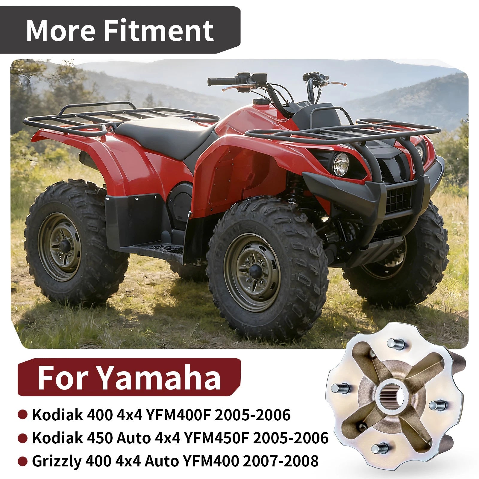 Rear Left Wheel Hub 1D9-F5311-01-00 for Yamaha Kodiak 400 450 4x4 (2005–2006)
