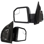 Pair Side Mirrors for Ford F-150 (2015–2020) Black Power Heated Turn Signal