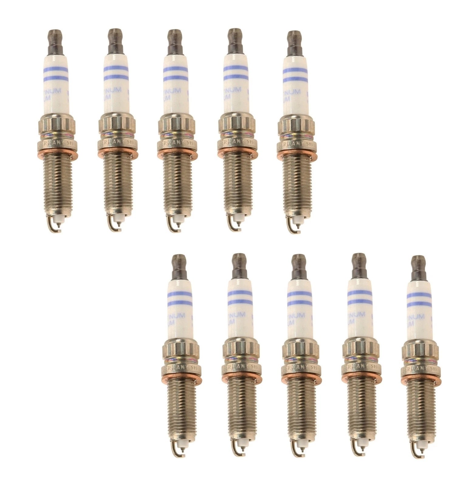 Set of 10 Double Iridium Spark Plugs for Mercedes Benz (ZR6SII3320)