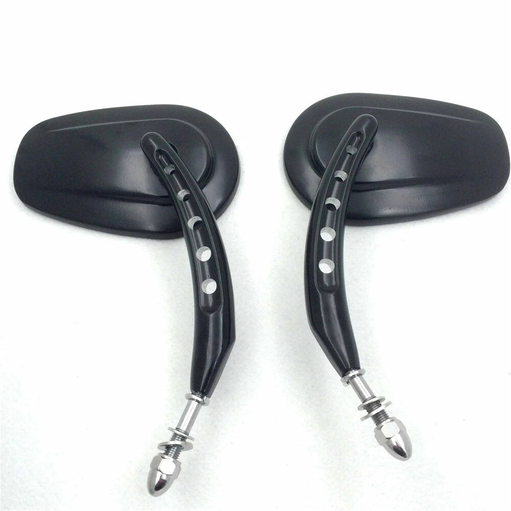 Black Big Side Mirrors 8mm for Harley Dyna Super Glide Convertible (2005–2017)