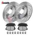 Set of 2 Rear Drilled Rotors & Brake Pads for Chrysler Town & Country (2008–2016)