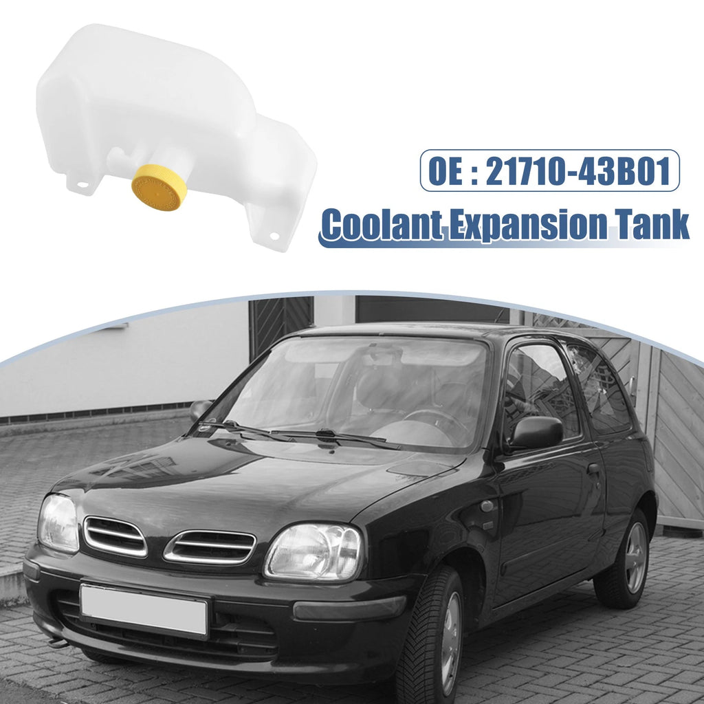 Coolant Radiator Reservoir Tank 21710-43B01 with Cap for Nissan Micra (1992–2002)