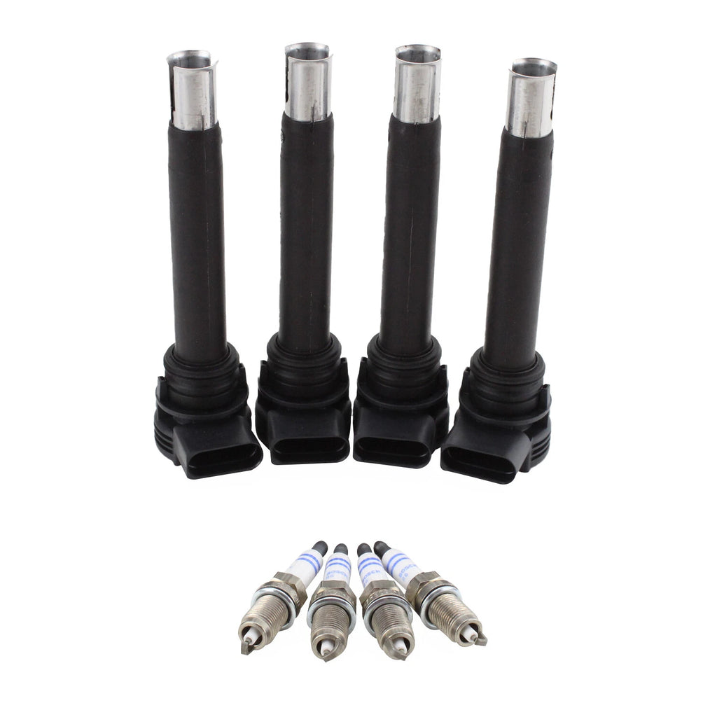Set of 4 Bosch Ignition Coils & Nickel Spark Plugs for Audi A3 A4 A5, VW Jetta, Passat (2006–2016)