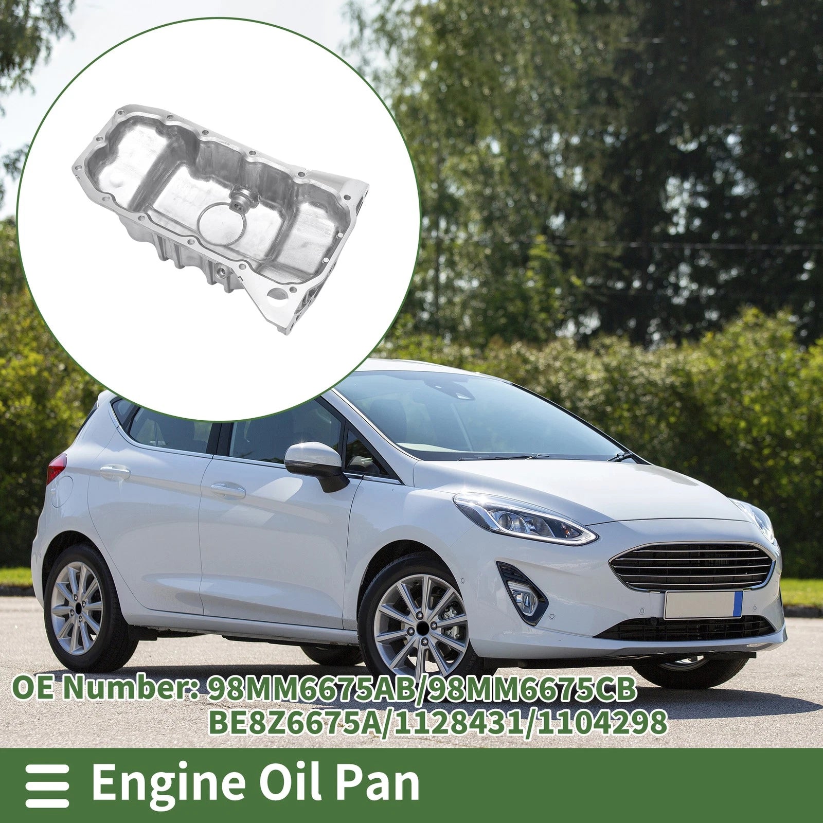 1 Pc Engine Oil Pan No.98MM6675AB for Ford Fiesta Ikon (2011–2015) Aluminum