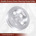 2 Groove Double Groove Power Steering Pump Pulley for Chevy 