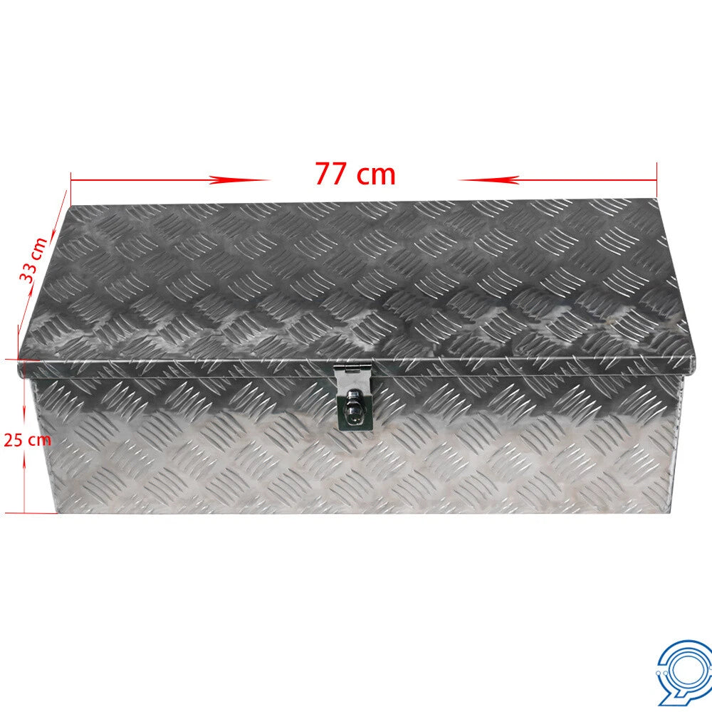 30" x 13" x 10" Silver Aluminum Tool Box for Flatbed Pickup