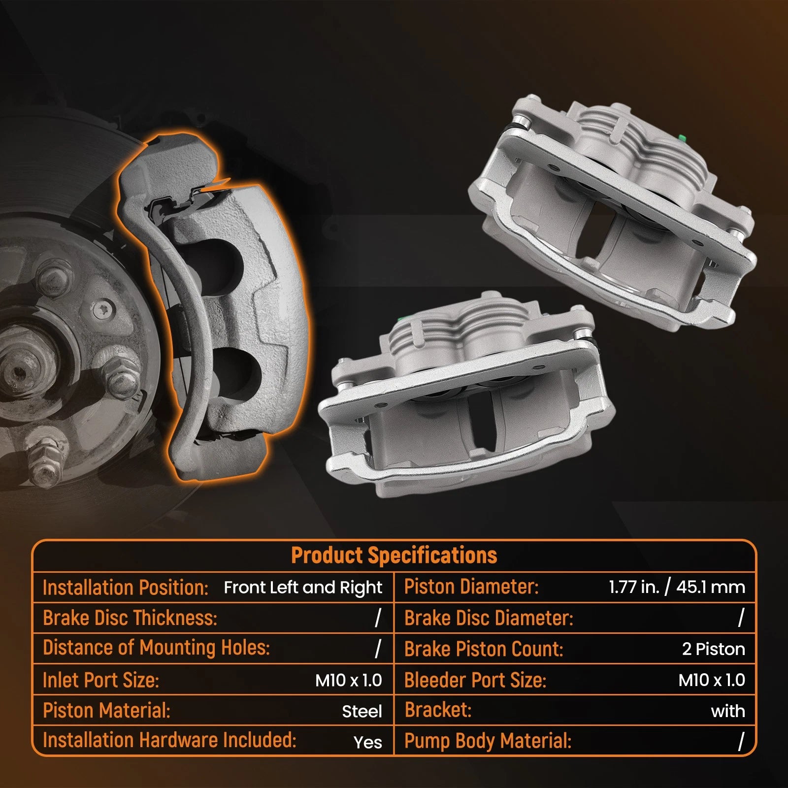 Front Left & Right Brake Caliper for Ford Mustang (1999–2002) 18-B4723 18-B4722