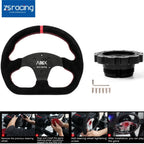 Suede Leather Steering Wheel + Black Hub Adapter for PXN V10