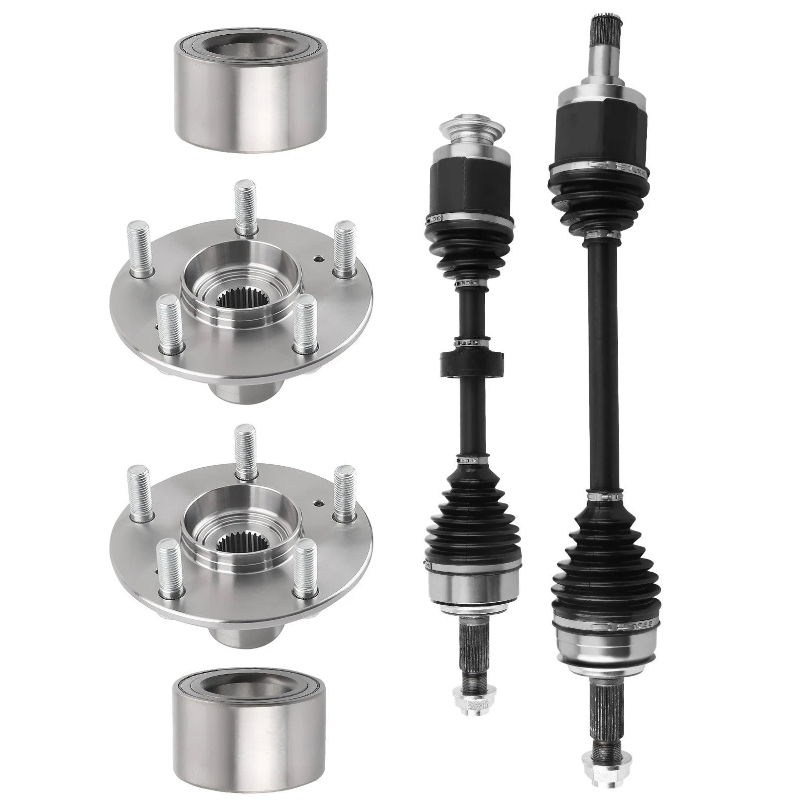 Set of 2 CV Axle Shafts with Wheel Hubs for Honda Civic 2014