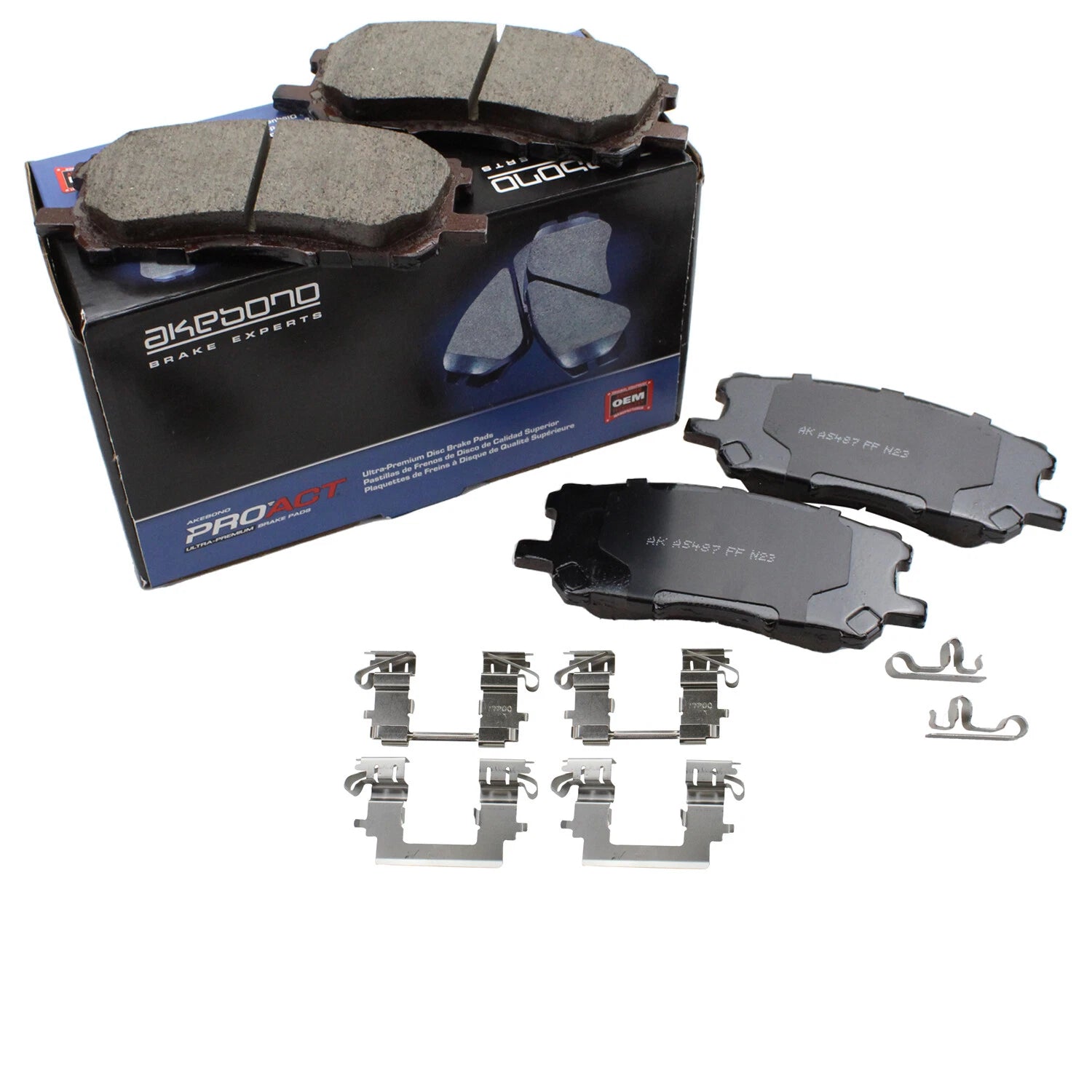 Set of 4 Akebono ProACT Front Disc Brake Pads for Lexus RX330 (2004–2006)