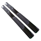 Black 6in Oval Straight w/2 Pads Step Nerf Bar for 2009-2019 Dodge Ram Crew Cab