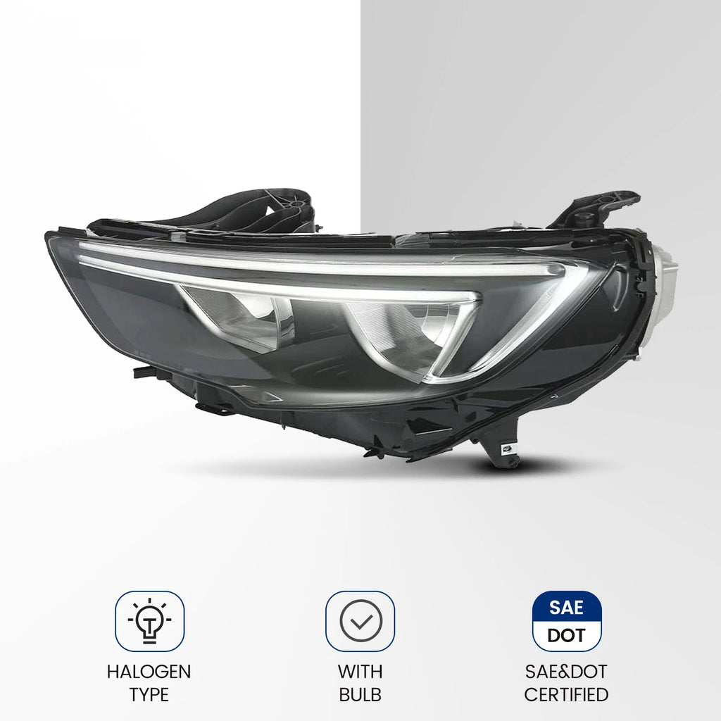 Halogen Headlight for Buick Regal (2018–2020) Left Driver Side, Bulb