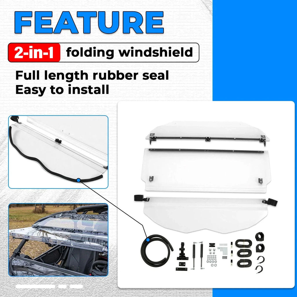 2X Scratch Resistant Front Flip Windshield for Can-Am Maverick X3 (2017–2023)