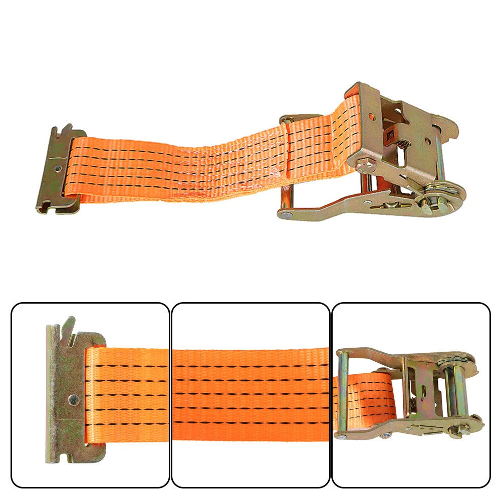 Set of 4 E-Track Ratchet Tie Down Straps for Enclosed Cargo Van (4400 lbs)